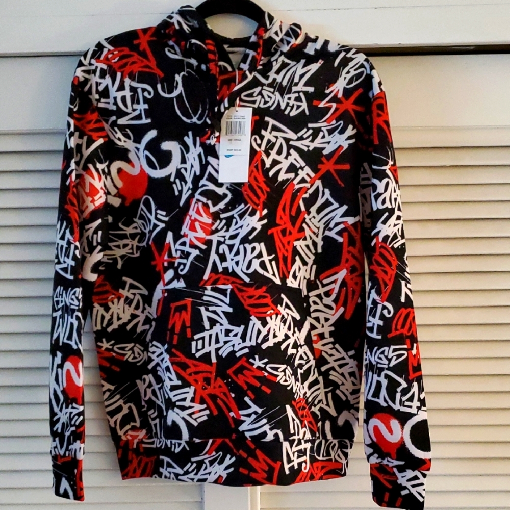 Fresh Prints Of Bel Air Graffiti Print Hoodie in Red, Black, and White Size S